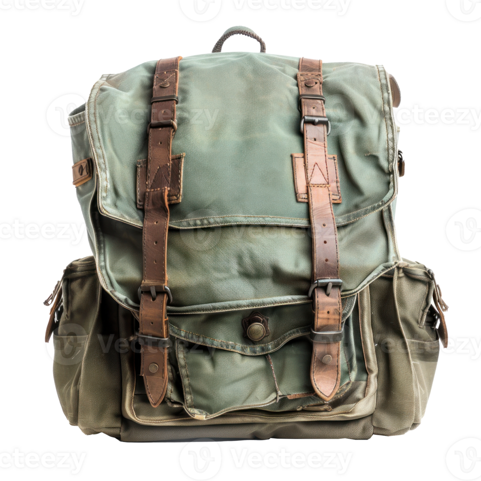 Backpack front view full length isolate on transparency background png