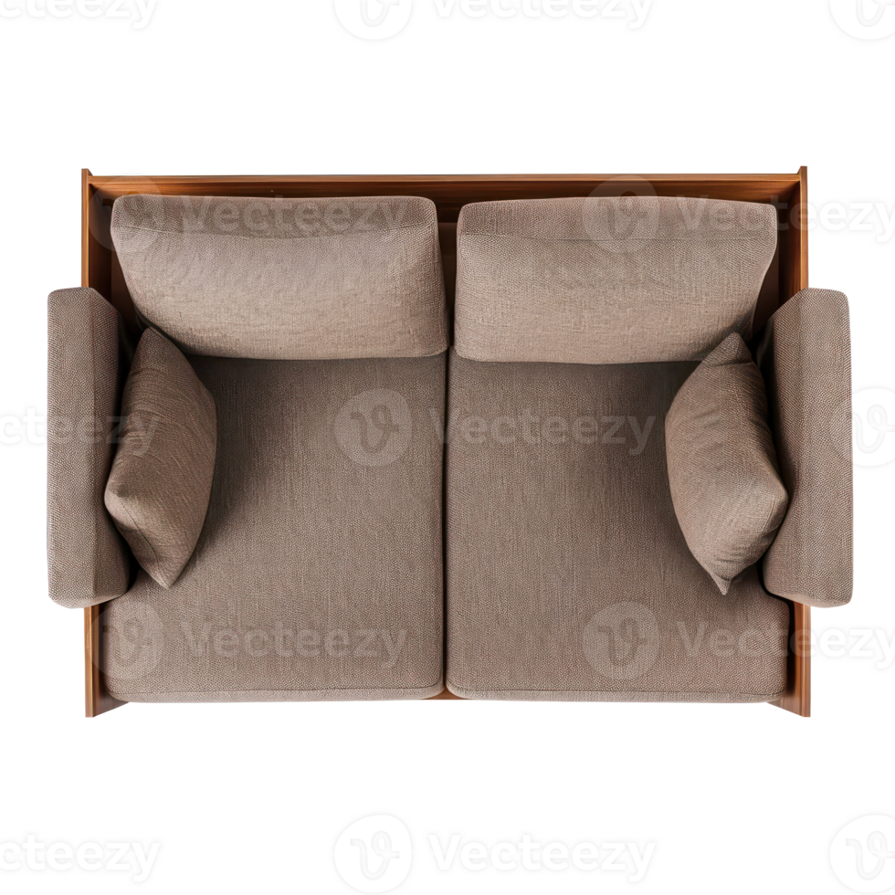 modern Sofa top view full length isolate on transparency background png