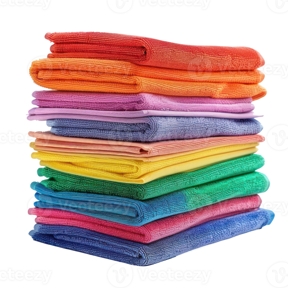 Microfiber cloths side view full length isolate on transparency background png