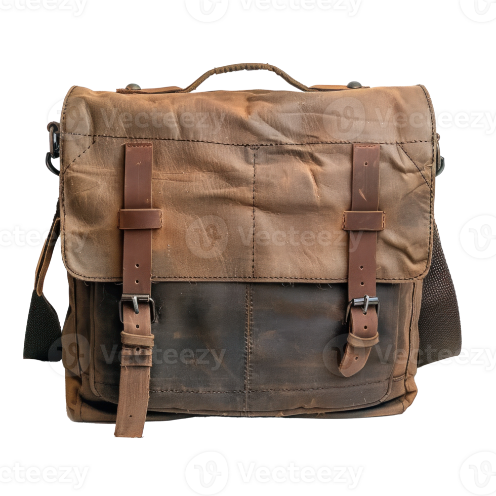 Messenger Bag front view full length isolate on transparency background png