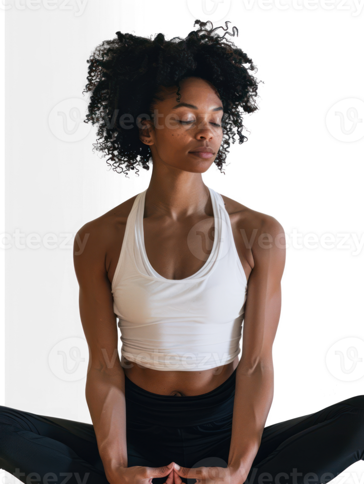 Photo of 1people cutout, yoga lotus pose, 3 view, street, natural light, overcast, transparency background png