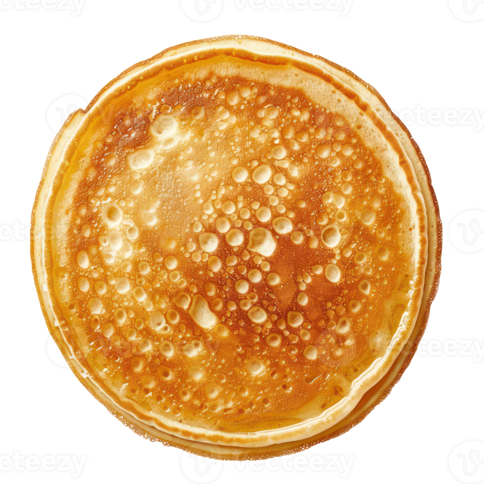 Pancake top view full length isolate on transparency background png