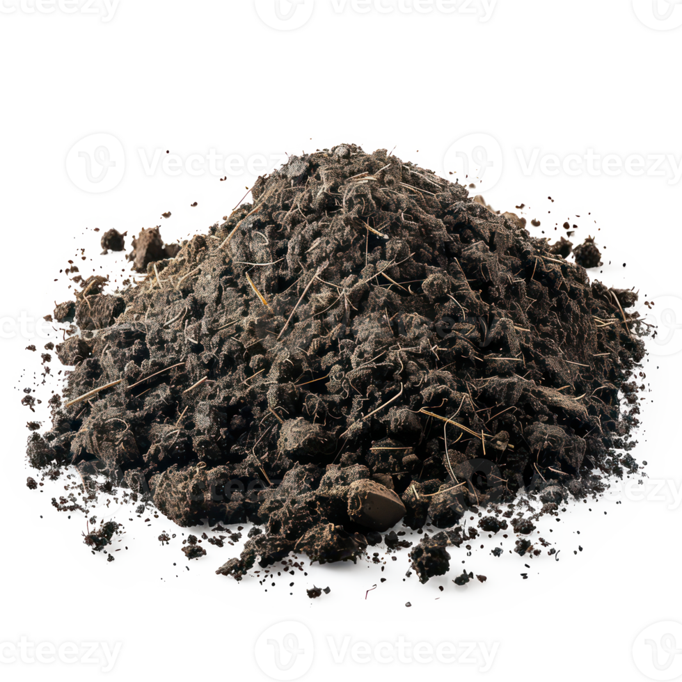 Pile of soil isolate on transparency background png
