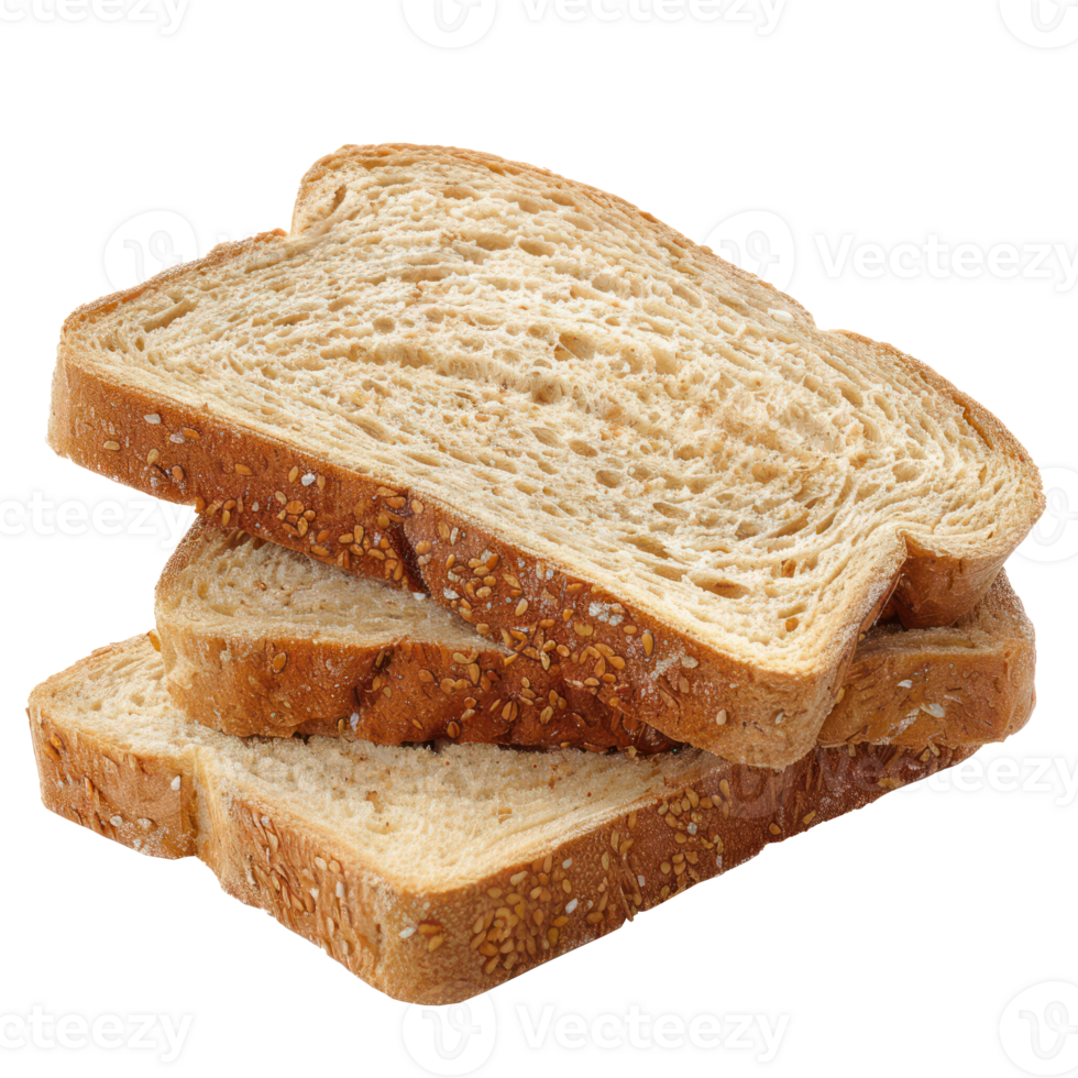 Fresh whole grain bread cut in half isolate on transparency background png