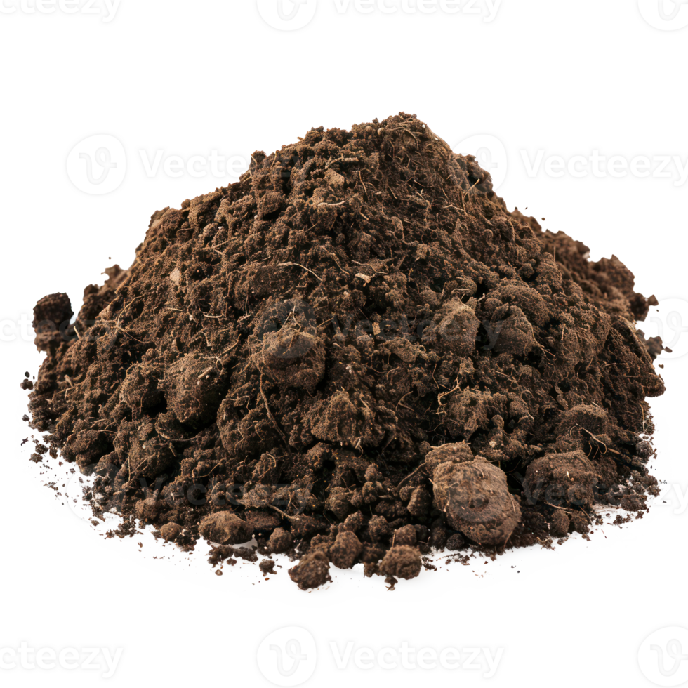 Pile of soil isolate on transparency background png