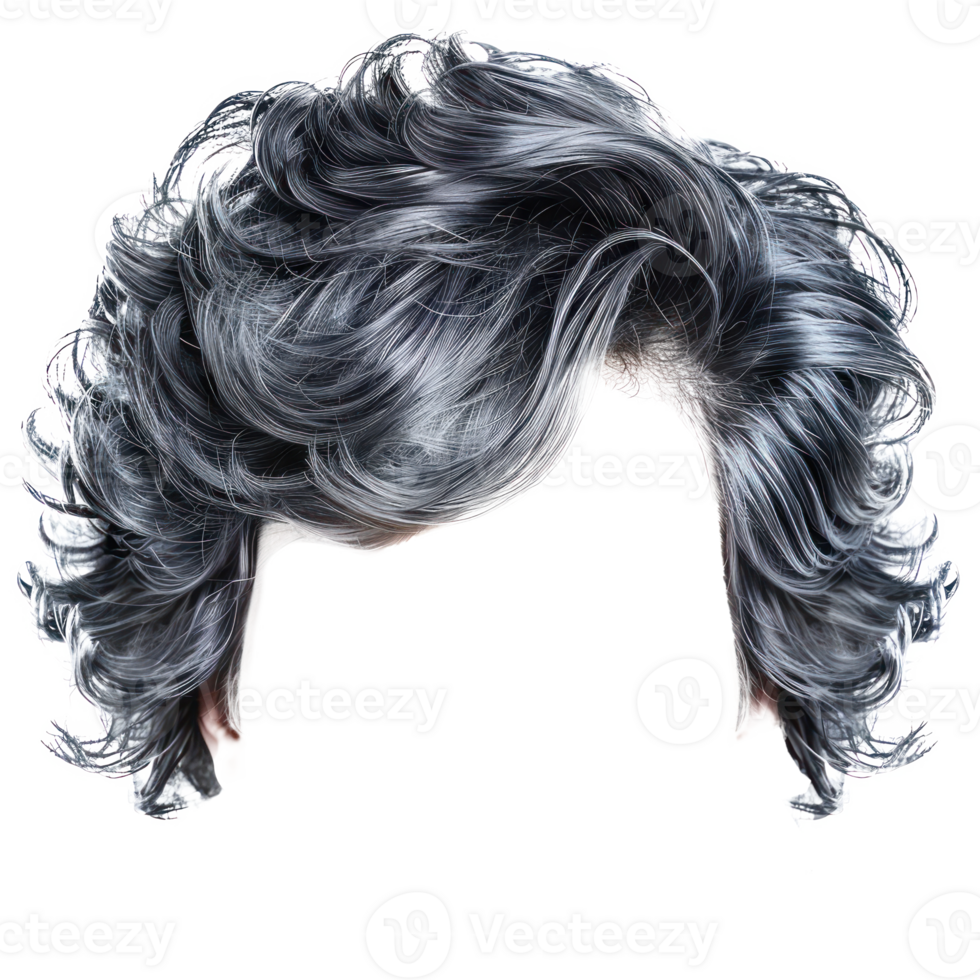 Modern Stylish men kinky hair wig, fashionable hairstyle isolate on transparency background png