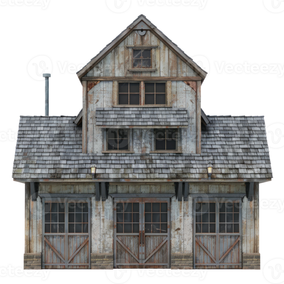 Carriage House front view full length isolate on transparency background png