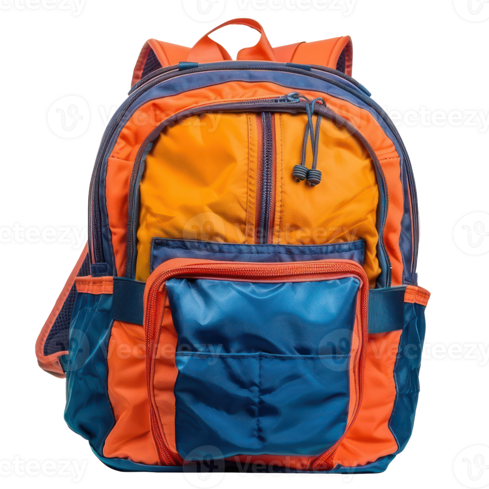 schoolbag front view full body isolate on transparency background png