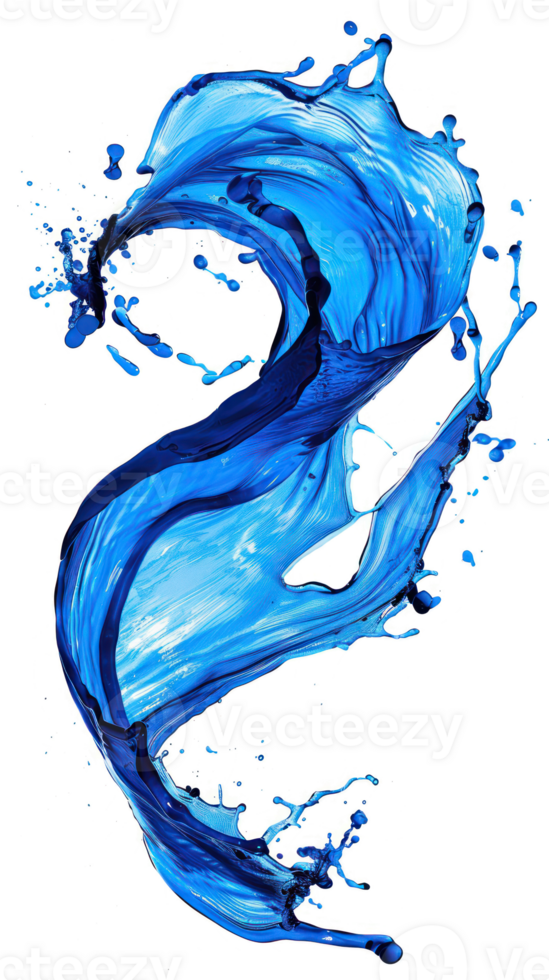a blue splash of water on a curve shape bold lines stunning isolate on transparency background png