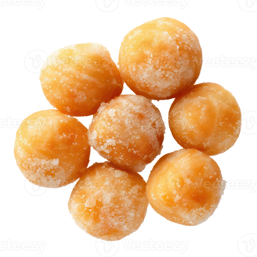 donut holes top view full length isolate on transparency background png