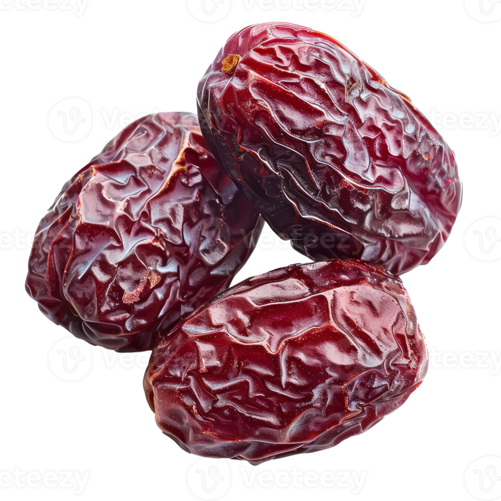 Closeup dry red date isolate on transparency background png