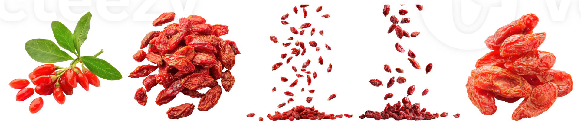 Falling Dried Goji Berry isolate on transparency background png