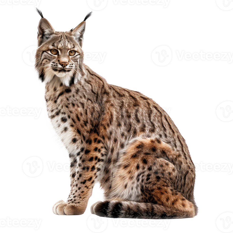Bobcat full body isolate on transparency background png