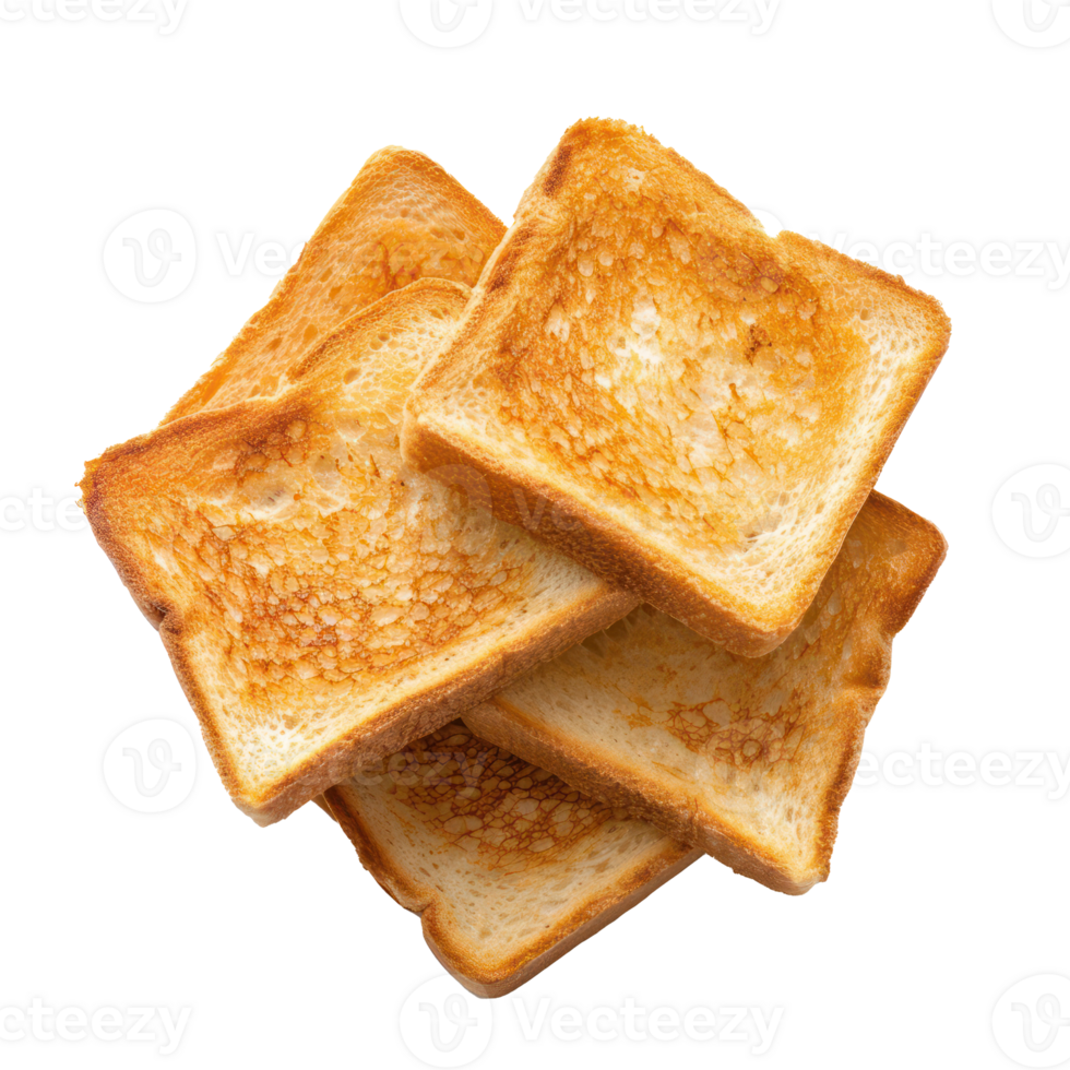 Bread Toast top view full length isolate on transparency background png