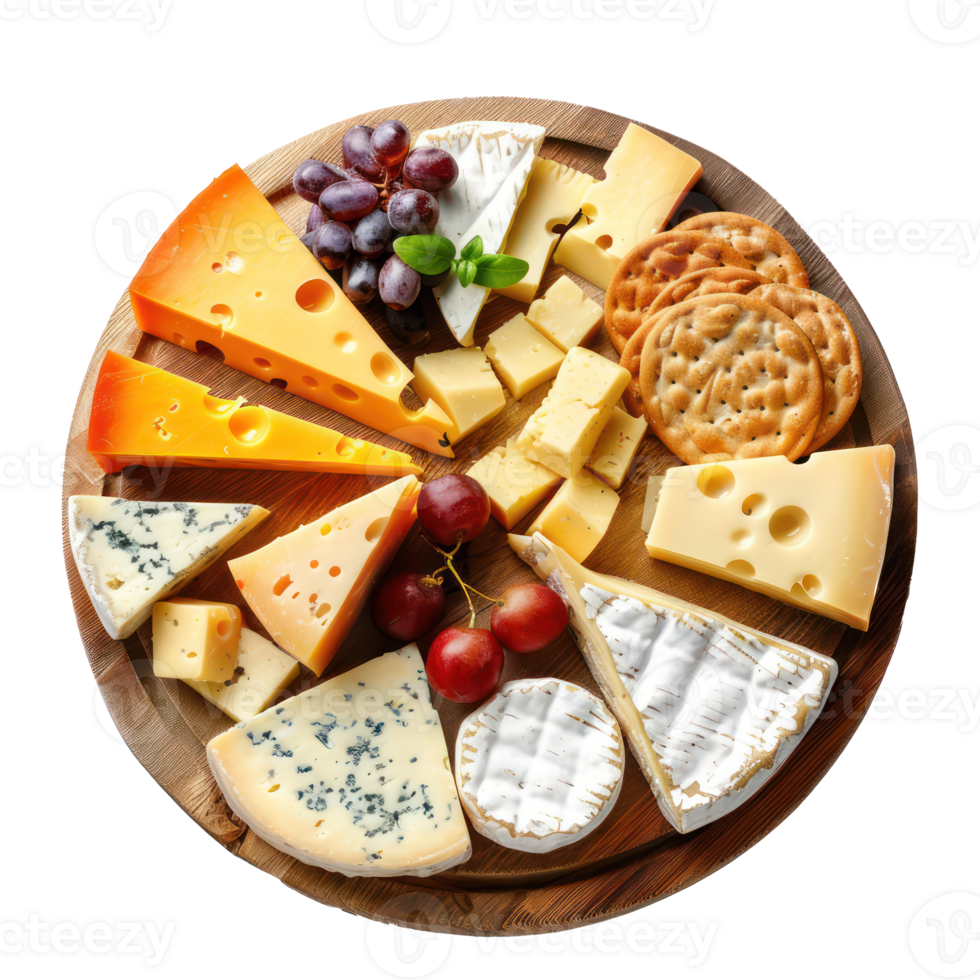 cheese platter top view full length isolate on transparency background png