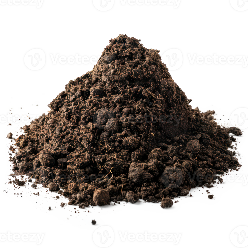 Pile of soil isolate on transparency background png