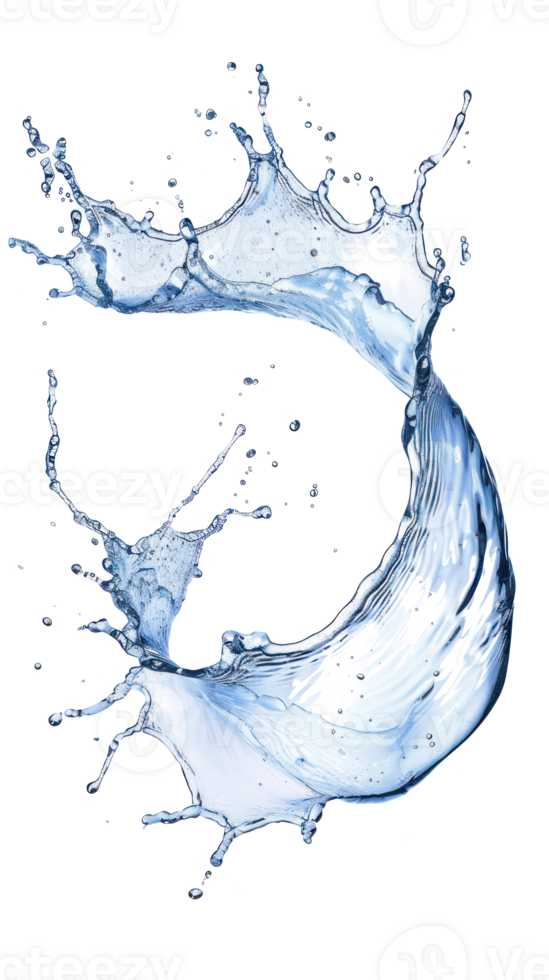 a splash of water on a curve shape bold lines stunning isolate on transparency background png