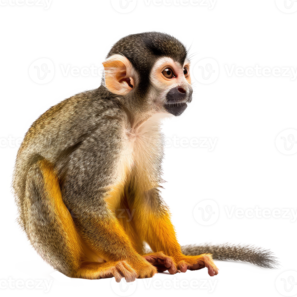 Squirrel Monkey side view full body isolate on transparency background png