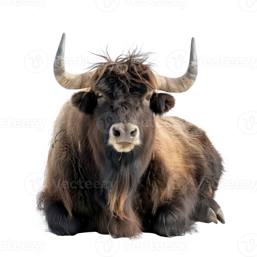 Yak full body isolate on transparency background png