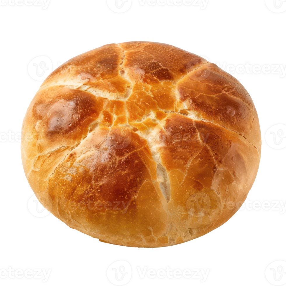 Bread Bialy front view full length isolate on transparency background png