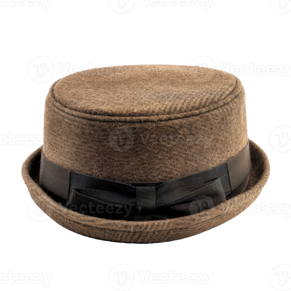 Pork Pie Hat front view full length isolate on transparency background png