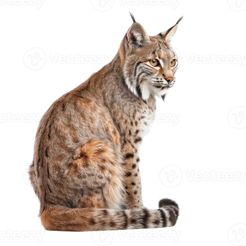 Bobcat full body isolate on transparency background png