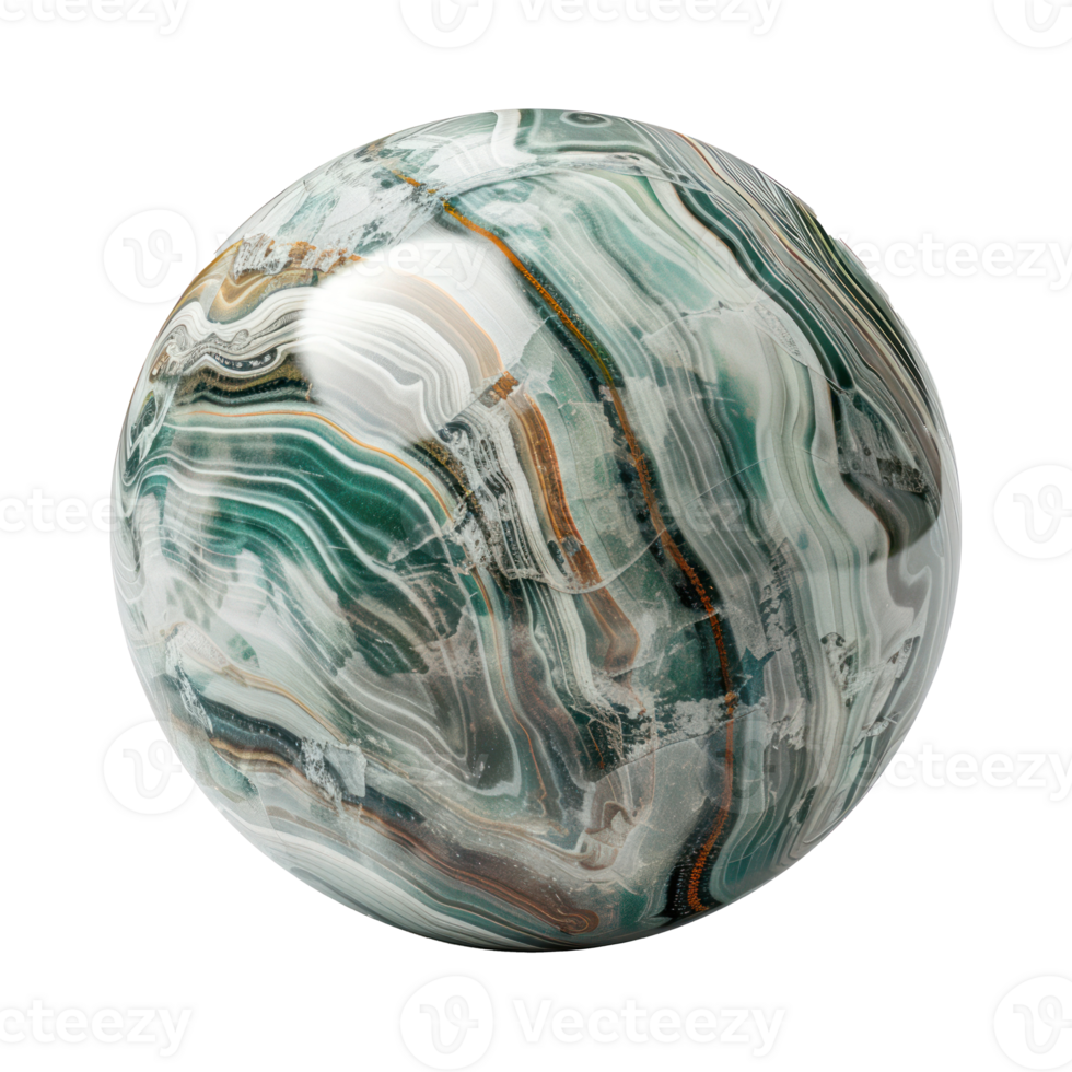 floated round marble ball isolate on transparency background png