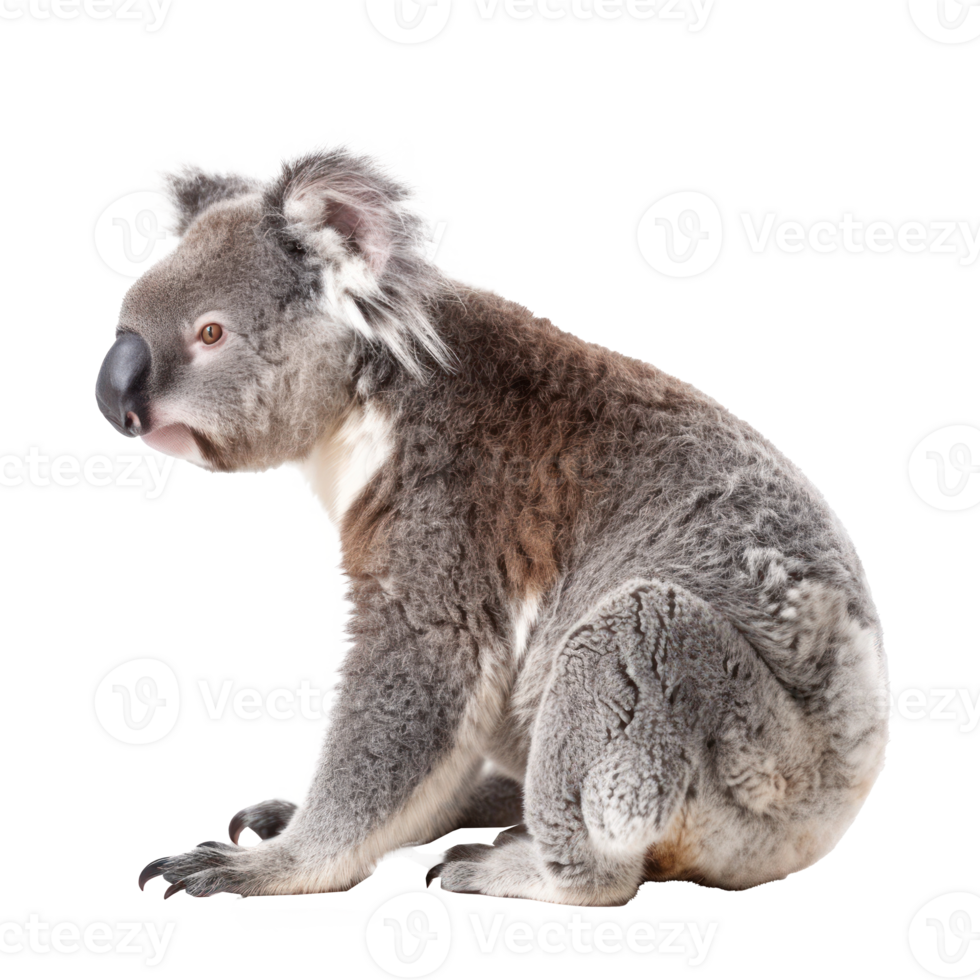 Koala Bear side view full body isolate on transparency background png