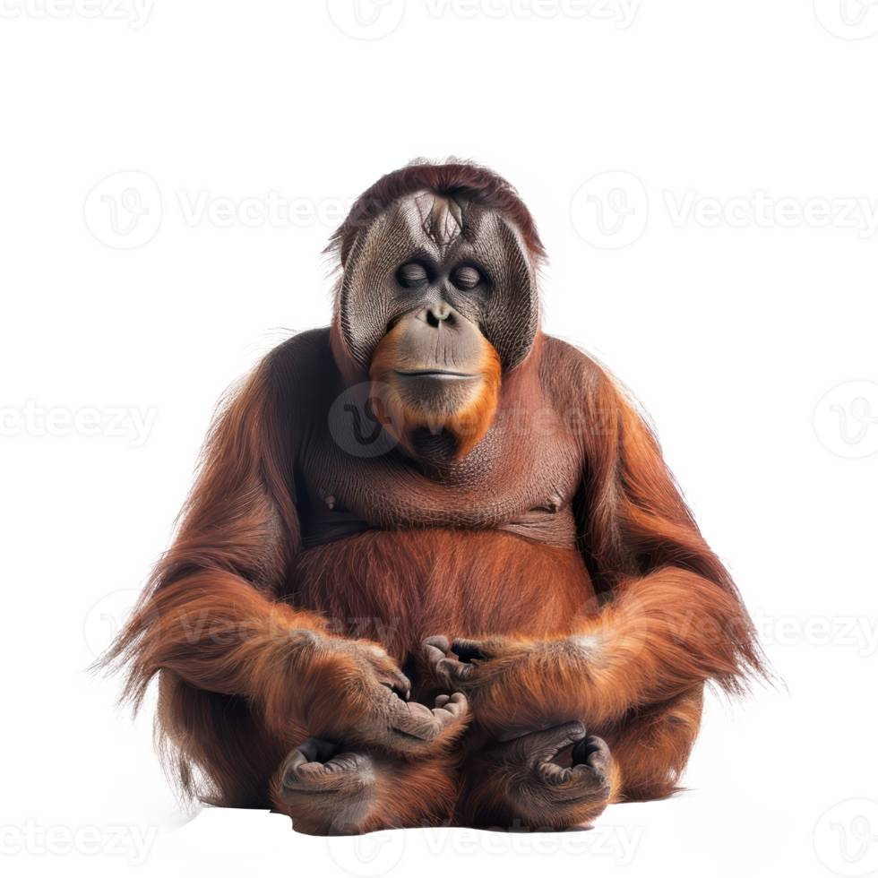 Orangutan full body isolate on transparency background png
