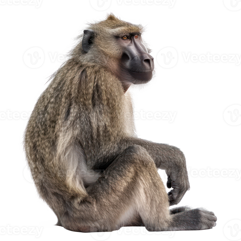 Baboon full body isolate on transparency background png