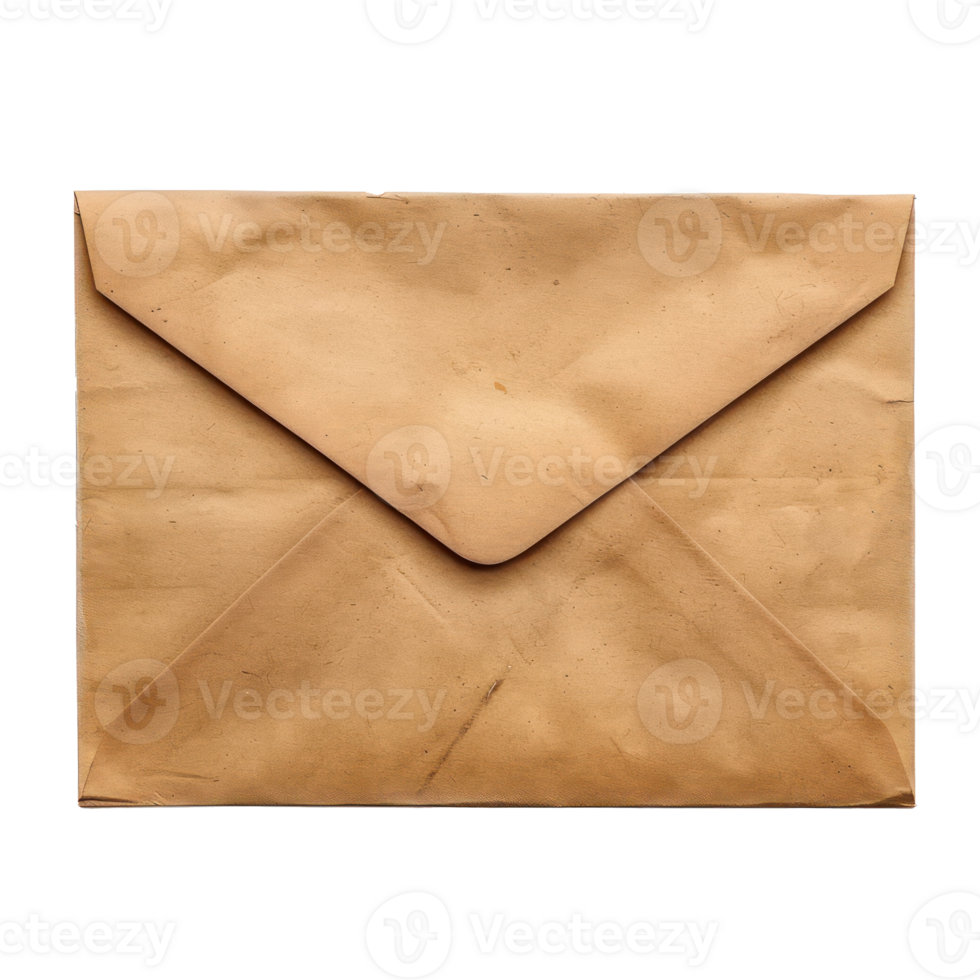Envelope front view full body isolate on transparency background png