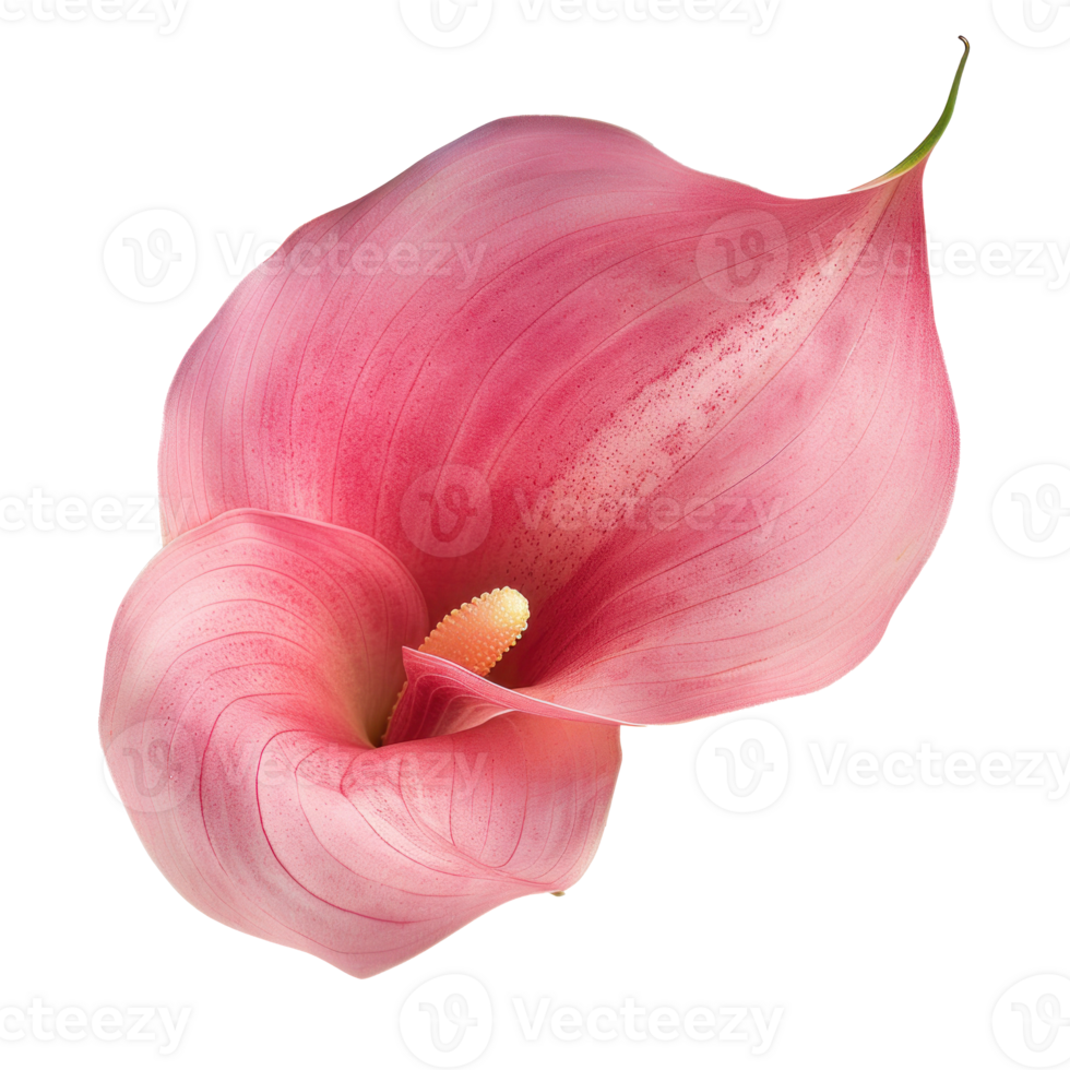 Calla Lily flower top view full length isolate on transparency background png