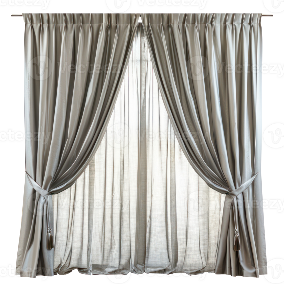 Modern Curtains front view full length isolate on transparency background png