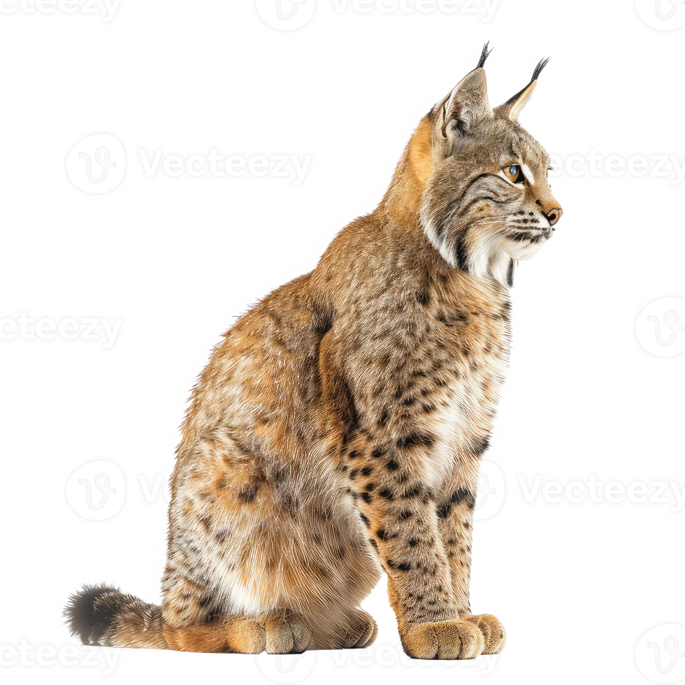 Bobcat side view full body isolate on transparency background png