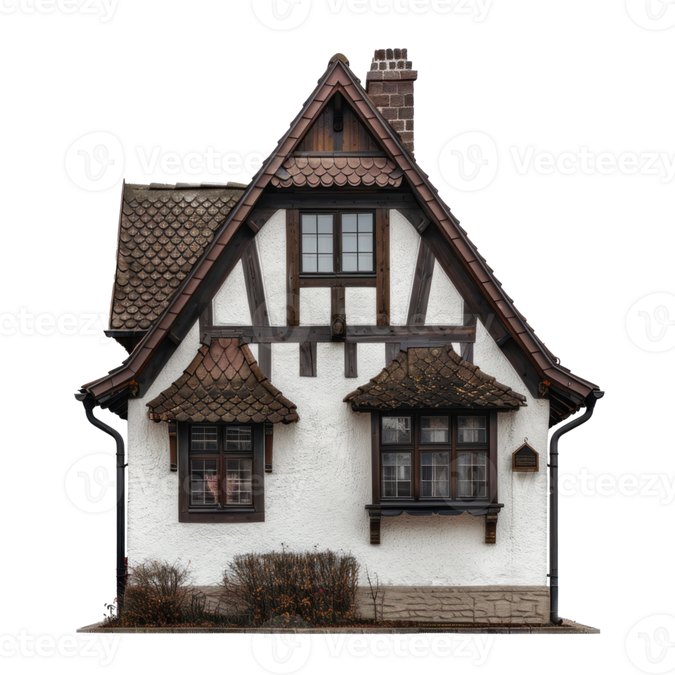 Cottage front view full length isolate on transparency background png