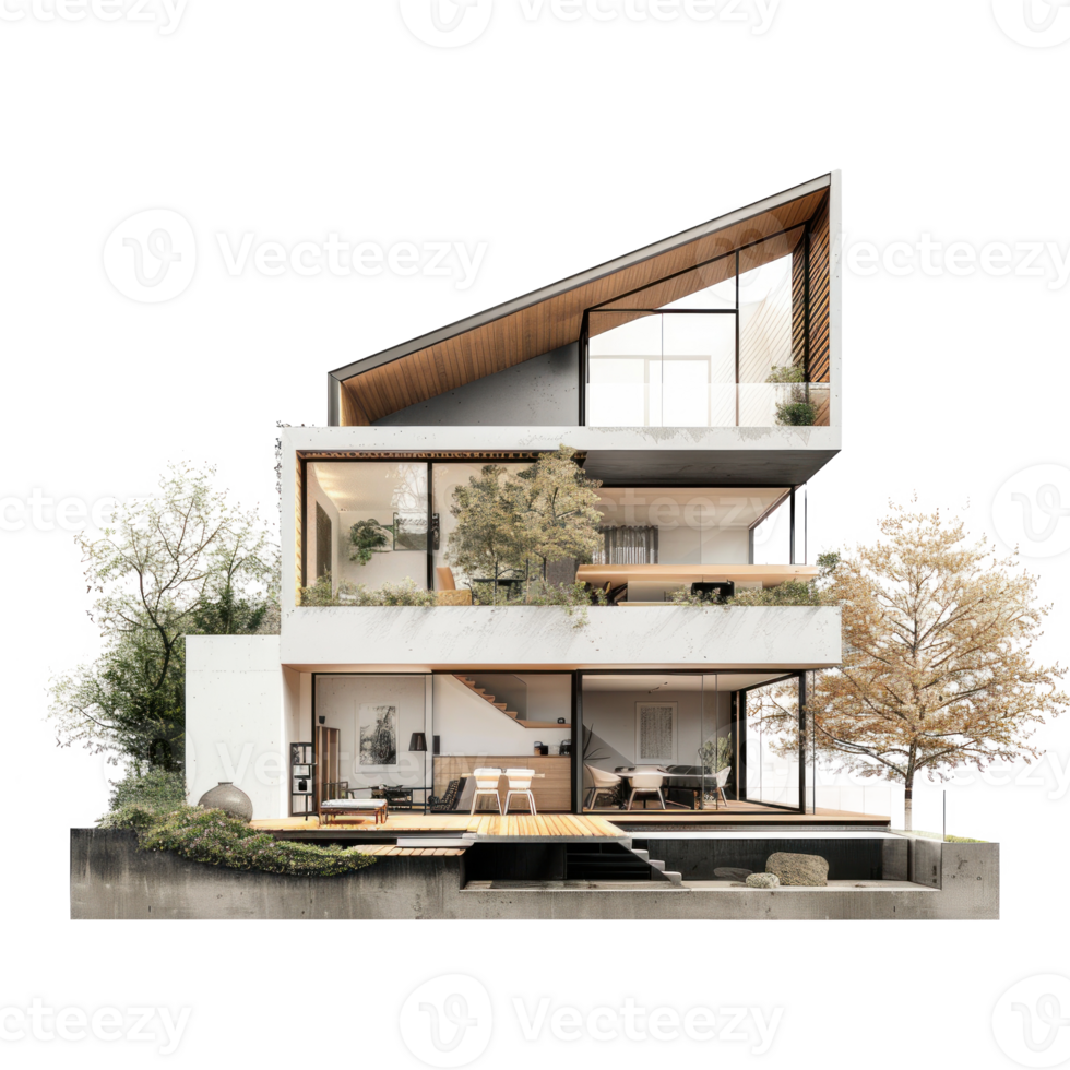 Split-Level House isolate on transparency background png