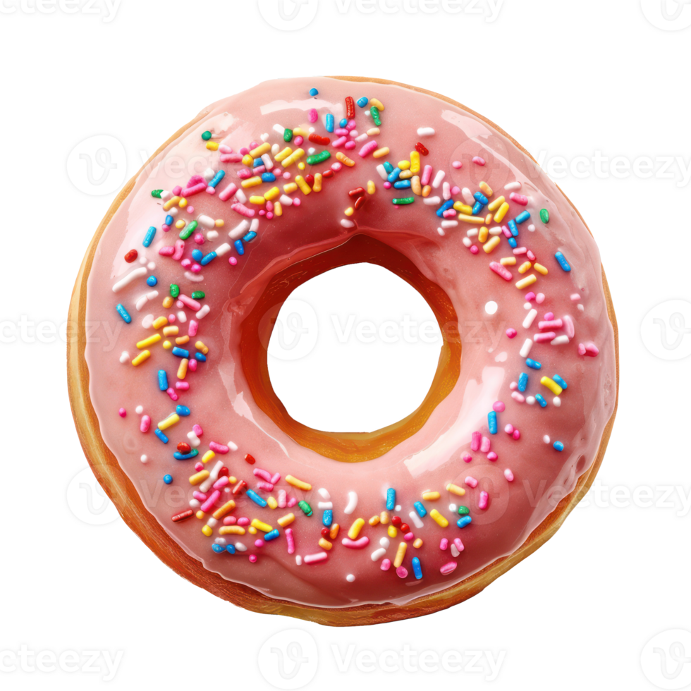 floated Doughnut Floaty top view lay flat isolate on transparency background png