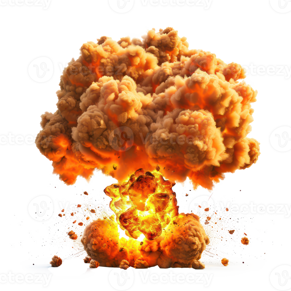 Explosion nuclear bomb isolate on transparency background png