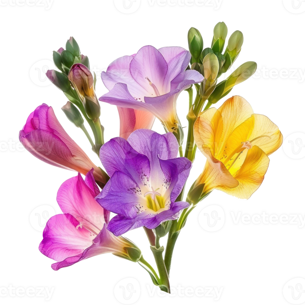 Freesia flower isolate on transparency background png