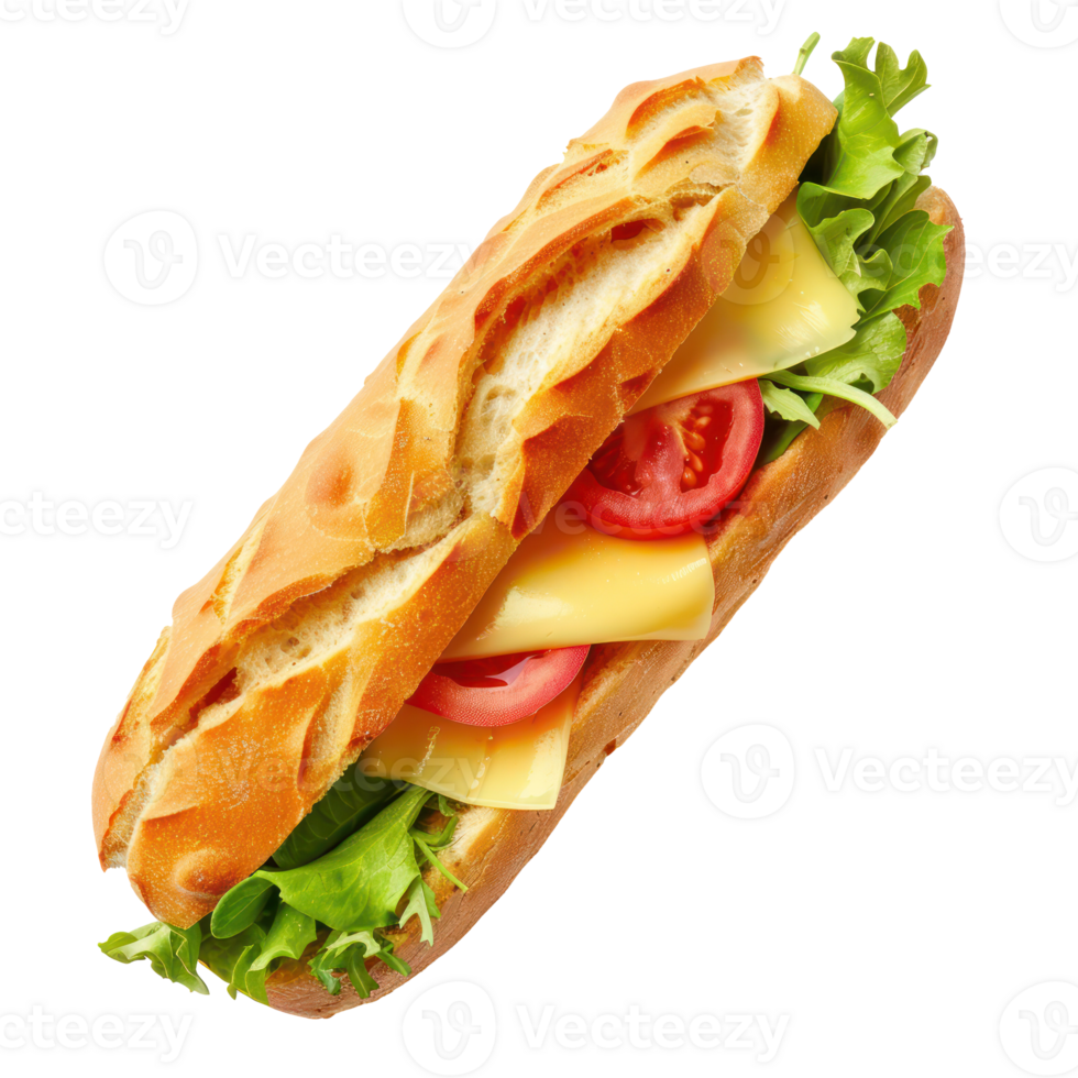 cheese sandwich top view full length isolate on transparency background png