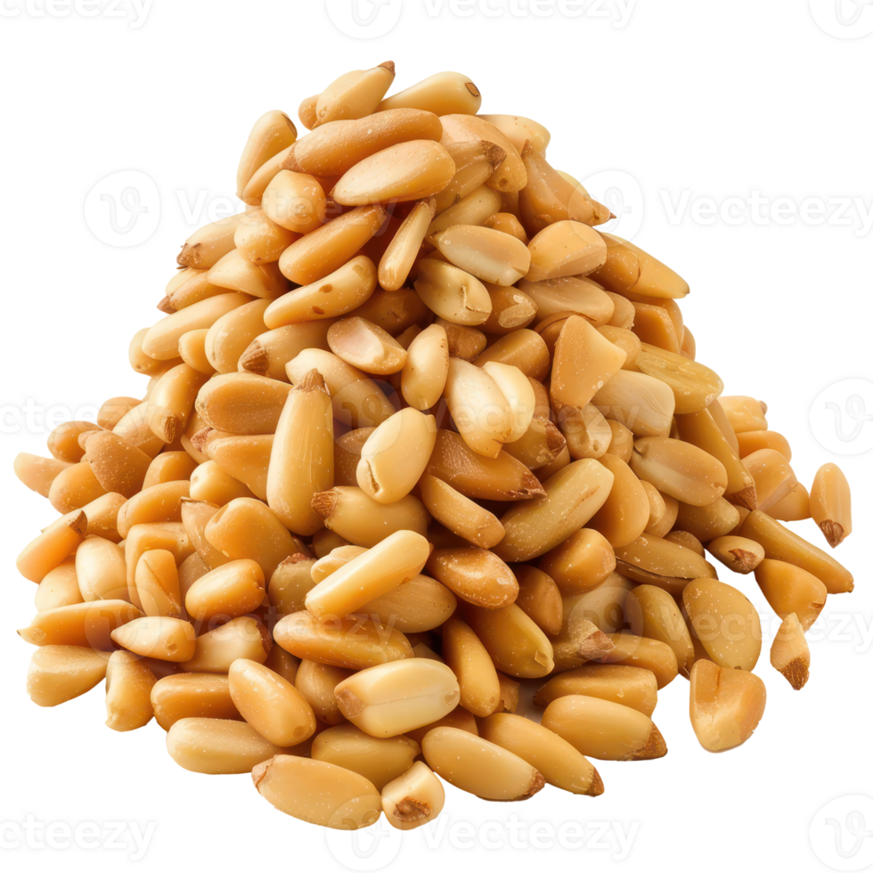 heap of Pine Nuts isolate on transparency background png