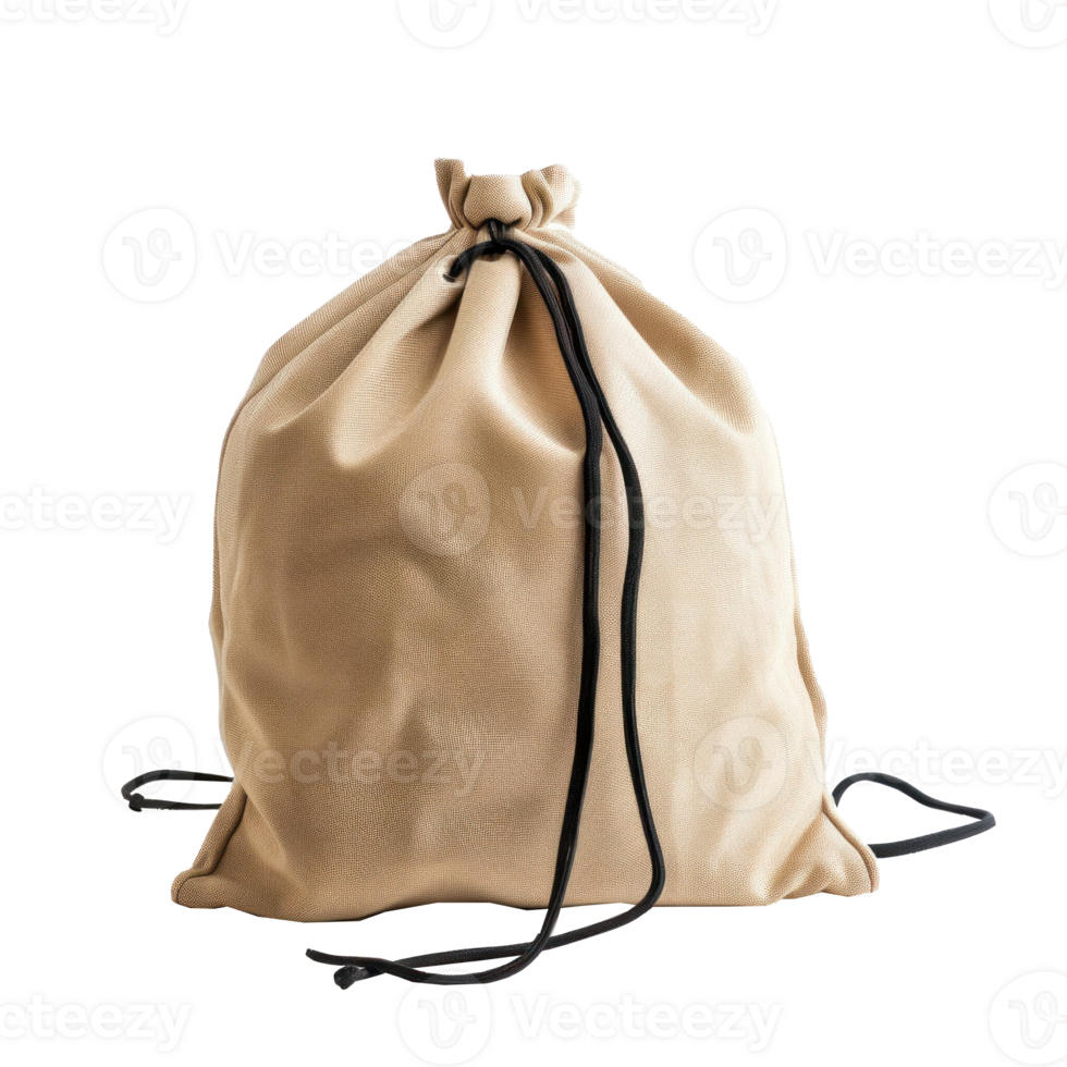 Drawstring Bag front view full length isolate on transparency background png