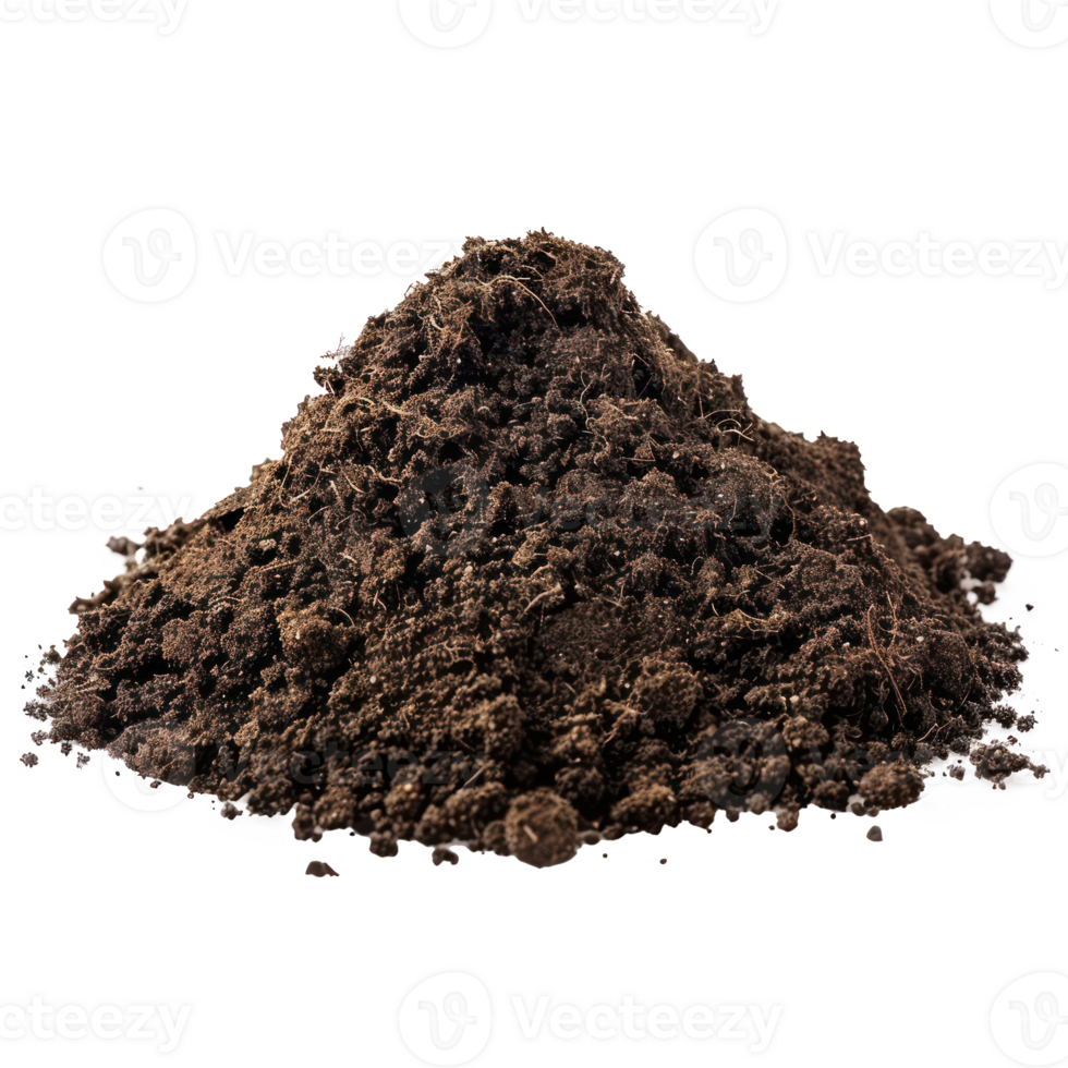 Pile of soil isolate on transparency background png