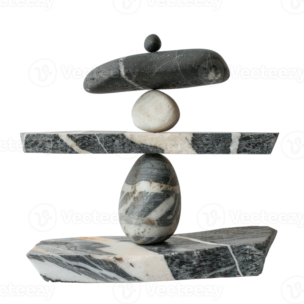 Balanced Stone, spar and wellness concept isolate on transparency background png
