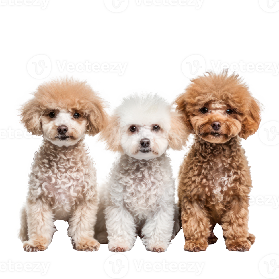 Poodles full body isolate on transparency background png