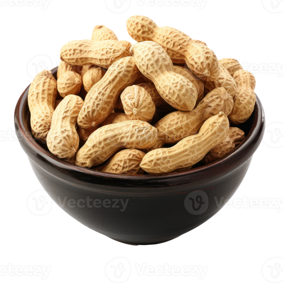 Peanuts in a bowl isolate on transparency background png