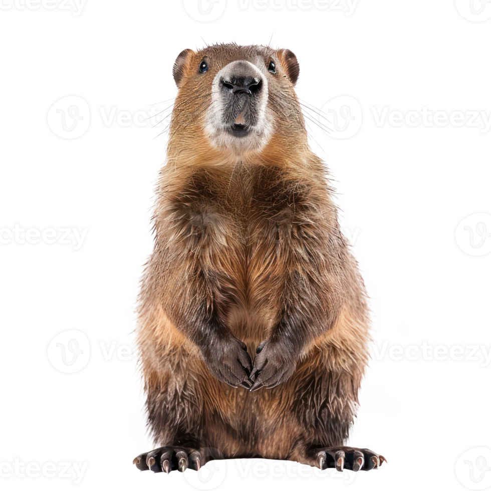 Beaver full body isolate on transparency background png