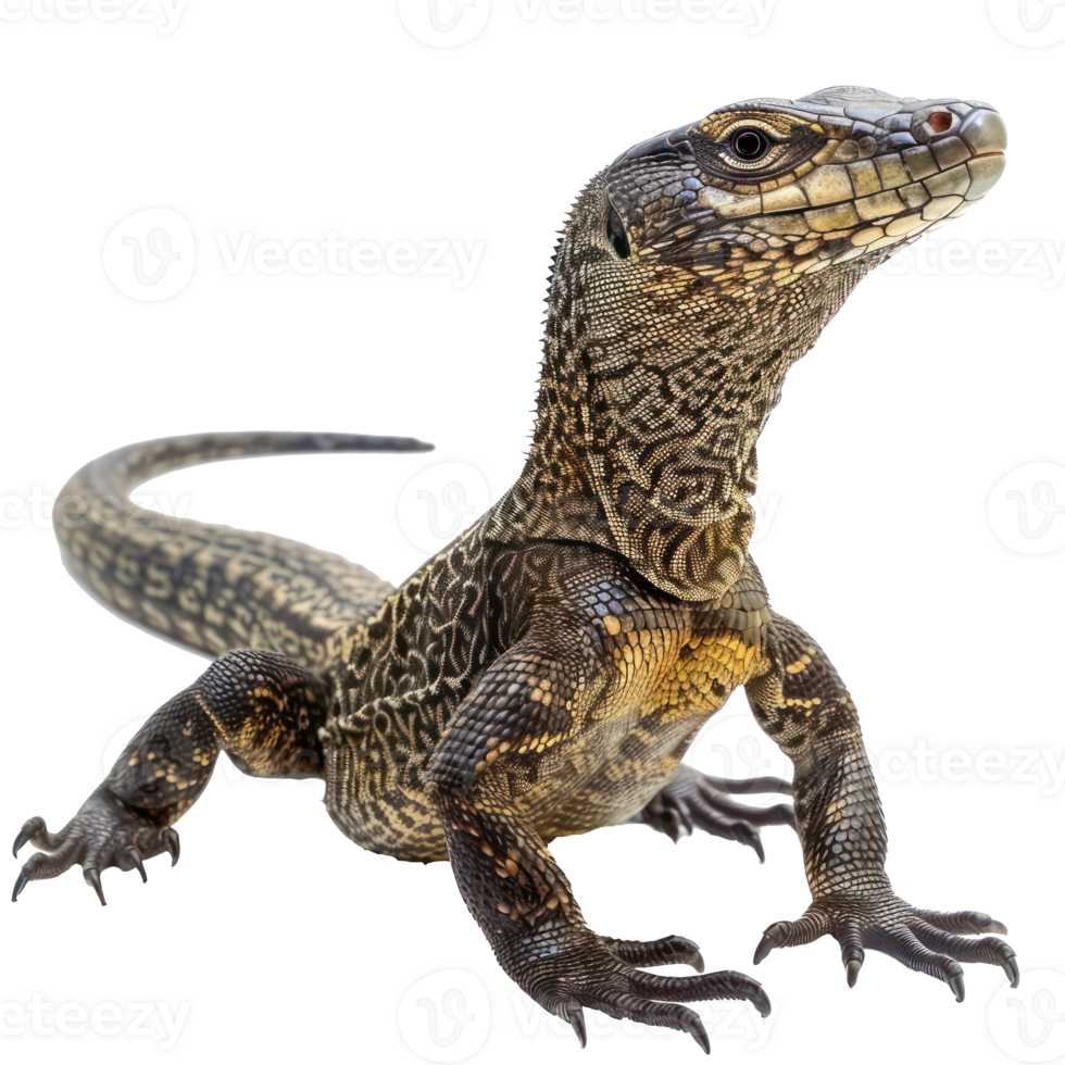 Monitor Lizards pet side view full body isolate on transparency background png