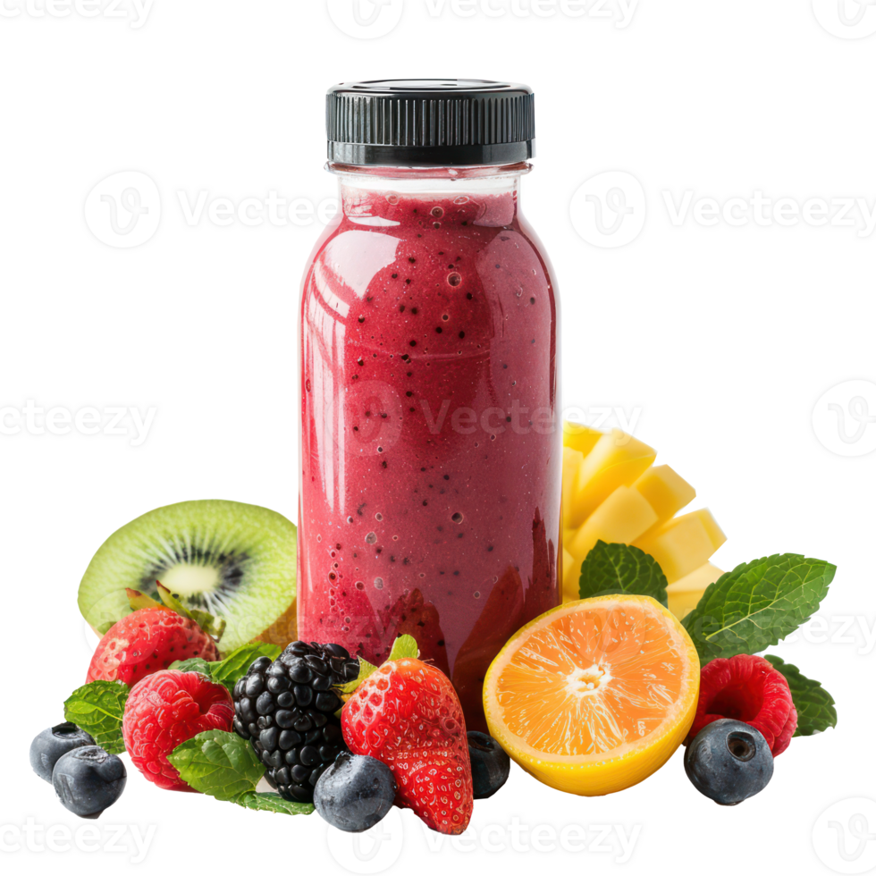 mix fruit smoothies bottle isolated on transparency background png