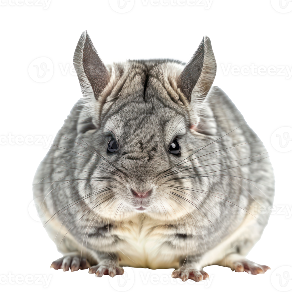 Chinchillas front view full body isolate on transparency background png